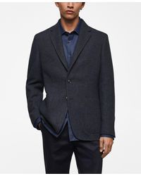Mango - Slim-fit Herringbone Wool Suit Jacket - Lyst