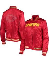 Starter Red Kansas City Chiefs Varsity Lover Satin Full-snap Jacket