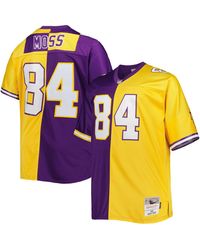Mitchell & Ness - Randy Moss Purple And Gold Minnesota Vikings Big And Tall Split Legacy Retired Player Replica Jersey - Lyst