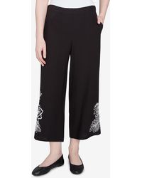 Ruby Rd. - Petite Soft Tropical Fern Embroidered Capri Pants - Lyst