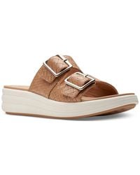Clarks - Drift Buckle Slip-on Slide Wedge Sandals - Lyst
