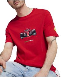 PUMA - Scuderia Ferrari Regular-fit Formula One Race Car Graphic T-shirt - Lyst