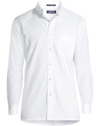 Lands' End - Tailored Fit No Iron Solid Supima Cotton Oxford Dress Shirt - Lyst