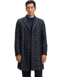 BOSS - Boss By Plain Check Slim-fit Coat - Lyst
