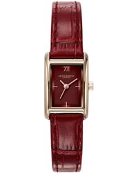 Olivia Burton - Mini Grove Cherry Leather Calfskin Strap Watch - Lyst