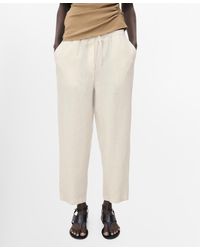 Mango - Drawstring Linen Pants - Lyst