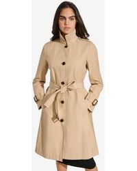 DKNY - Single-breasted Pleated Trench Coat - Lyst
