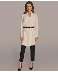 Donna Karan - Belted Open-front Cardigan - Lyst