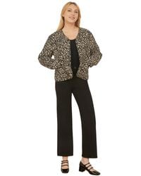 Yumi' - Leopard Print Round Neck Boxy Jacket - Lyst