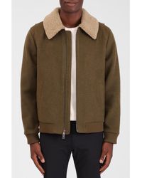 Bagatelle Homme - Wool Blend Faux Fur Collared Bomber Jacket - Lyst