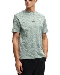 BOSS - Boss By Circle Jacquard Relaxed-fit T-shirt - Lyst