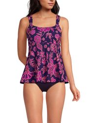 Lands' End - Mastectomy Flutter Tankini Top - Lyst