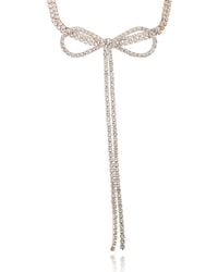 BCBGeneration - Crystal Double Strand Bow Lariat Necklace - Lyst