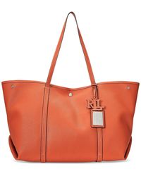 Lauren by Ralph Lauren - Pebbled Leather Extra-large Emerie Tote Bag - Lyst