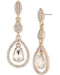 Givenchy - Gold-tone Pave Cluster & Pear-shape Crystal Orbital Triple-drop Earrings - Lyst