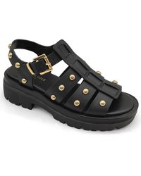 Kenneth Cole - Herron Stud Leather Sandal - Lyst
