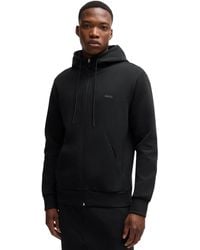 BOSS - Boss By Logo Print Zip-up Hoodie - Lyst