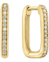 Effy - Effy Diamond Oval Hoop Earrings (1/6 Ct. T.w. - Lyst