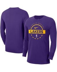 Nike - Los Angeles Lakers Authentic Long Sleeve Practice T-shirt - Lyst