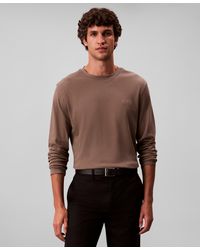Calvin Klein - Crewneck Long Sleeve T-shirt - Lyst