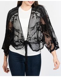 BCBGeneration - Floral Lace Cropped Tie-front Topper - Lyst