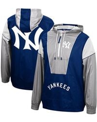Mitchell & Ness - New York Yankees Highlight Reel Windbreaker Half-zip Hoodie Jacket - Lyst