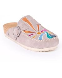 Minnetonka - Suede Adjustable Buckle Clogs - Lyst