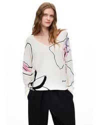 Desigual - Thin Printed Sweater - Lyst