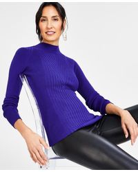 INC International Concepts - Detail Ribbed Mock Neck Sweater - Lyst