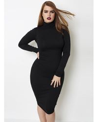 Rebdolls - Don't Make Me Wait Cotton Turtleneck Midi Dress - Lyst