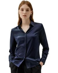 LILYSILK - Basic Concealed Placket Silk Shirt - Lyst