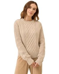 Pact - Cable Knit Crew Sweater - Lyst