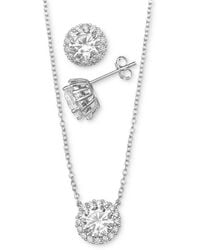 Giani Bernini - 2-pc. Set Cubic Zirconia Halo Pendant Necklace & Matching Stud Earrings - Lyst
