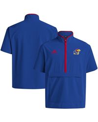 adidas - Kansas Jayhawks Coaches Sideline Half-zip Short Sleeve Jacket - Lyst
