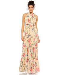 Mac Duggal - Ieena Halter Sleeveless Floral Print Gown - Lyst