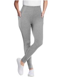 Woman Within - Within Tall Stretch-cotton Knit Pull-on Pocket leggings - Lyst