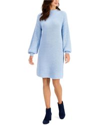 Style & Co. Mock Neck Sweater Dress, Created For Macy's - Blue