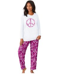Dreams & Co. - Long Sleeve Knit Pj Set - Lyst