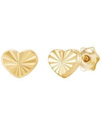 Italian Gold - Macy's Kids Polished Heart Button Stud Earrings - Lyst