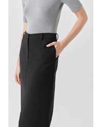 Grey Lab - Mid-waisted Front Slit Maxi Skirt - Lyst