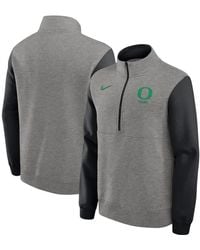Nike - Heather Gray/black Oregon Ducks Club Fleece Half-zip Pullover Sweatshirt - Lyst
