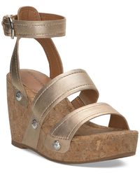 Lucky Brand - Valintina Strappy Platform Wedge Sandals - Lyst