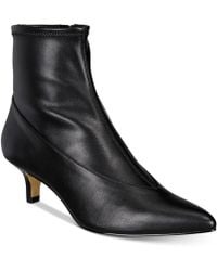 patent leather kitten heel boots
