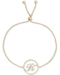 Macy's - Diamond Accent Initial Bolo Bracelet - Lyst
