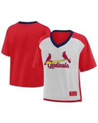Fanatics - Red/graphite St. Louis Cardinals Oversized Race To Win V-neck T-shirt - Lyst