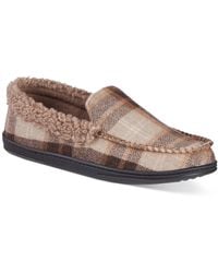 Isotoner - Brushed Knit Or Plaid Lewis Moccasin Slipper - Lyst