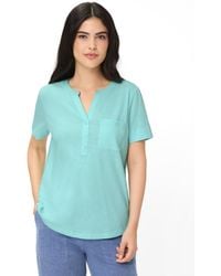 Olsen - Solid Henley T-shirt - Lyst
