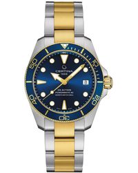 Certina - Swiss Automatic Ds Action Diver Two-tone Stainless Steel Bracelet Watch 38mm - Lyst