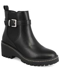 MIA - Elis Wedge Heel Buckled Ankle Booties - Lyst