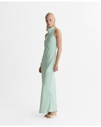 Mango - Satin Halter Neck Dress - Lyst